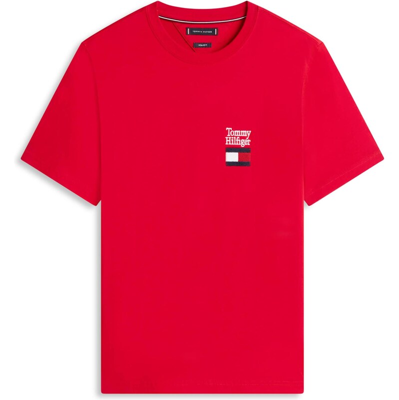 TOMMY HILFIGER Tričko Brand Love červená