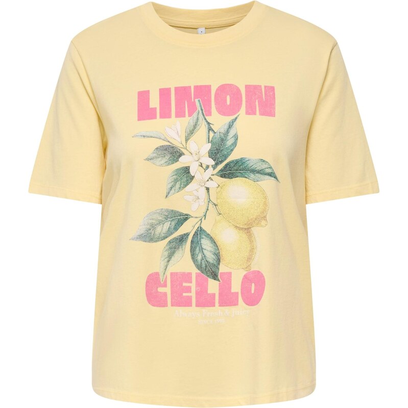 ONLY Tričko ONLLucy Monja světle žlutá / tmavě zelená / světle