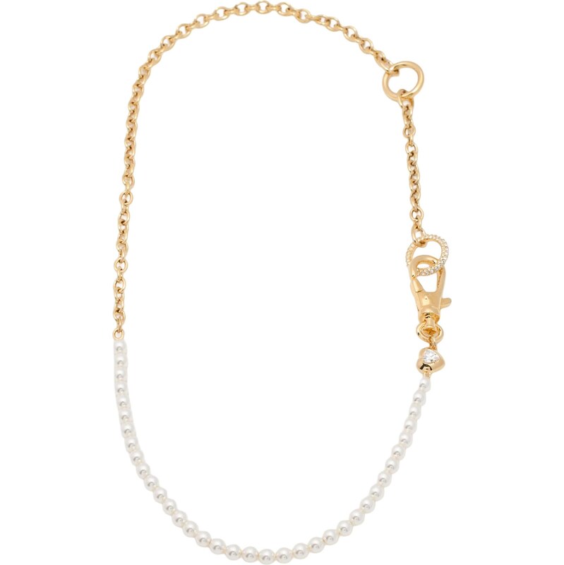 Swarovski Řetízek zlatá / průhledná / perlově bílá