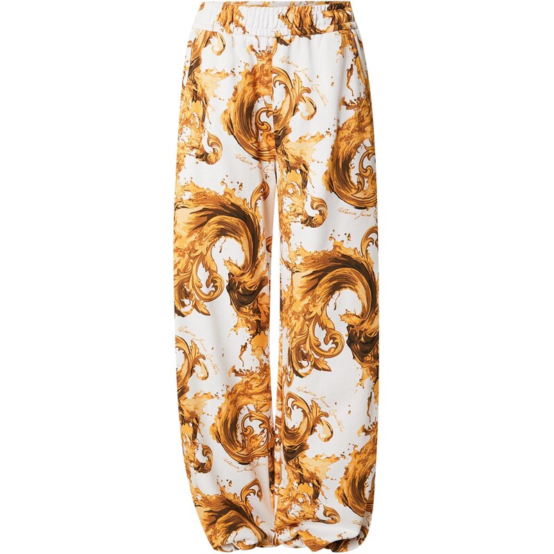 Versace Jeans Couture Kalhoty hnědá / oranžová / bílá