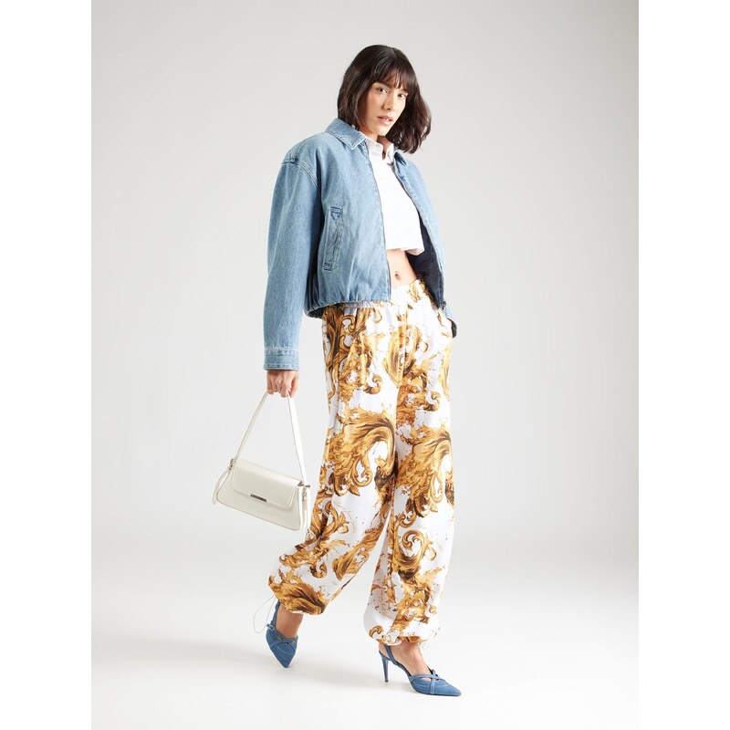 Versace Jeans Couture Kalhoty hnědá / oranžová / bílá