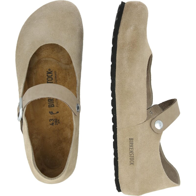 BIRKENSTOCK Baleríny s řemínky 'Mantova' šedobéžová