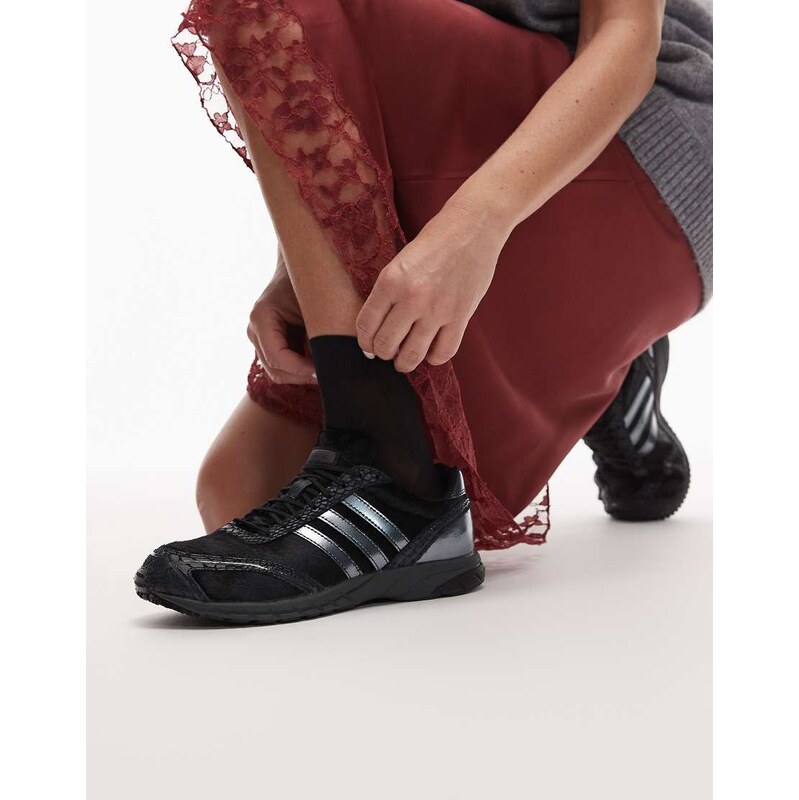 adidas Originals Adios OG trainers in black pony hair