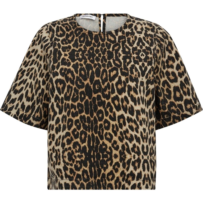 cocouture Tričko Leo cappuccino / khaki / černá
