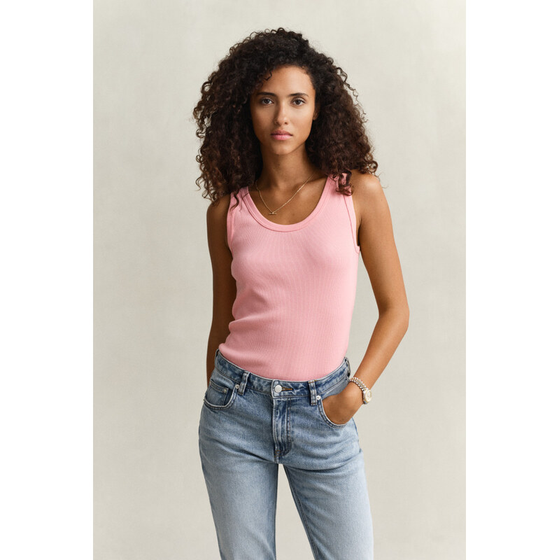 TOP GANT SLIM RIBBED TANK TOP LILLY PINK 112758581