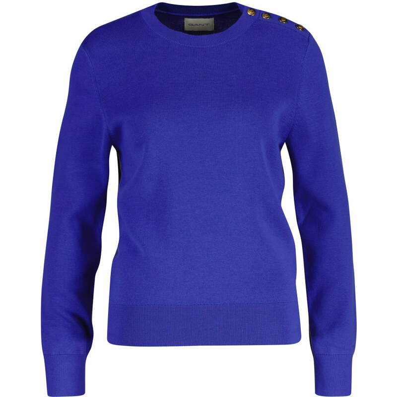 SVETR GANT TEXTURED COTTON C-NECK ROYAL BLUE 112758593