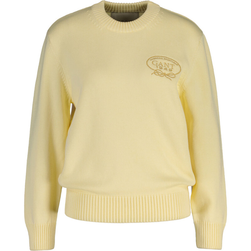 SVETR GANT GRAPHIC COTTON C-NECK VANILLA YELLOW 112758597