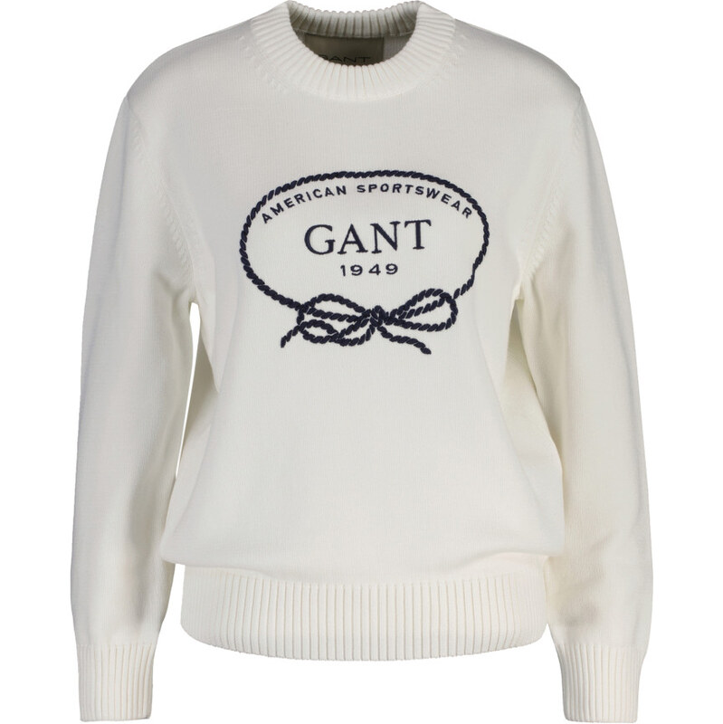 SVETR GANT GRAPHIC COTTON C-NECK EGGSHELL 112758596