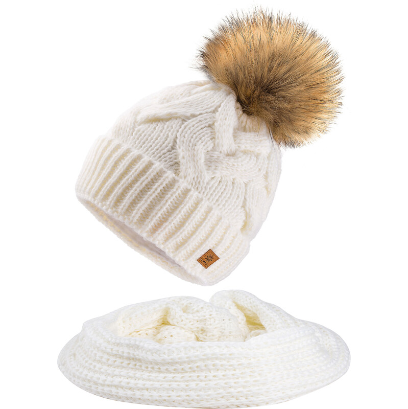 Fashionweek Zimní dámský set čepice + komín WOOL-INES