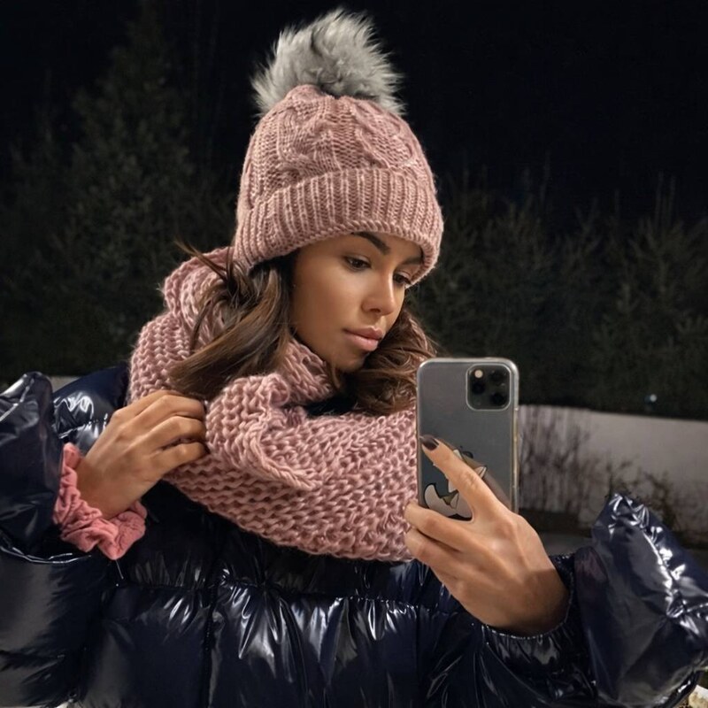 Fashionweek Zimní dámský set čepice + komín WOOL-INES