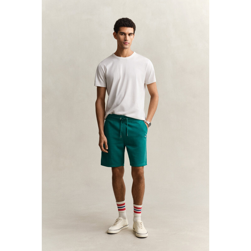 TEPLÁKOVÉ ŠORTKY GANT REG SHIELD SWEAT SHORTS DRY HERB GREEN