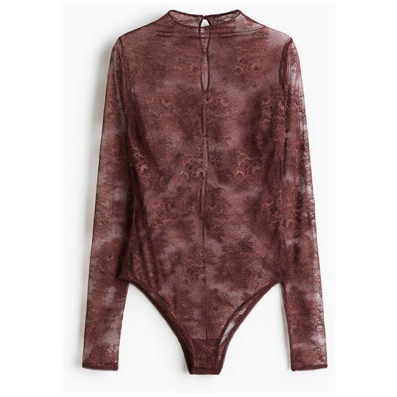 H&M - Krajkové body - hnědá 112763636