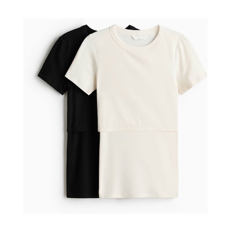 H&M - MAMA Top na kojení Before & After 2 kusy - Černá/Krémová