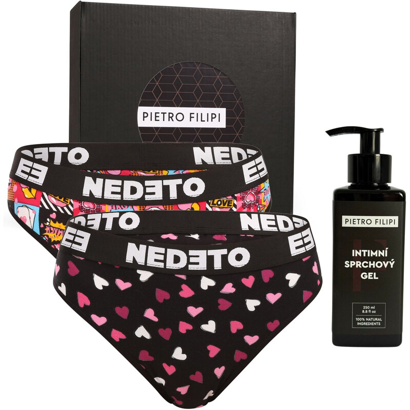 Dámská dárková sada 2PACK kalhotky Nedeto a intimní gel Pietro
