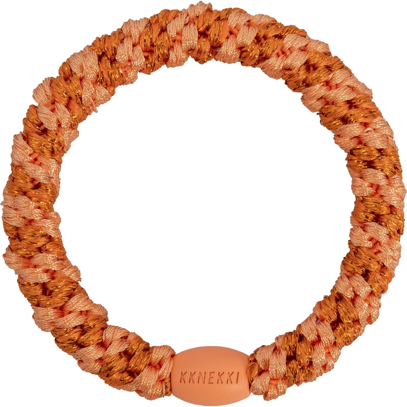 Gumička do vlasů Kknekki Stripe Faded Orange Glitter
