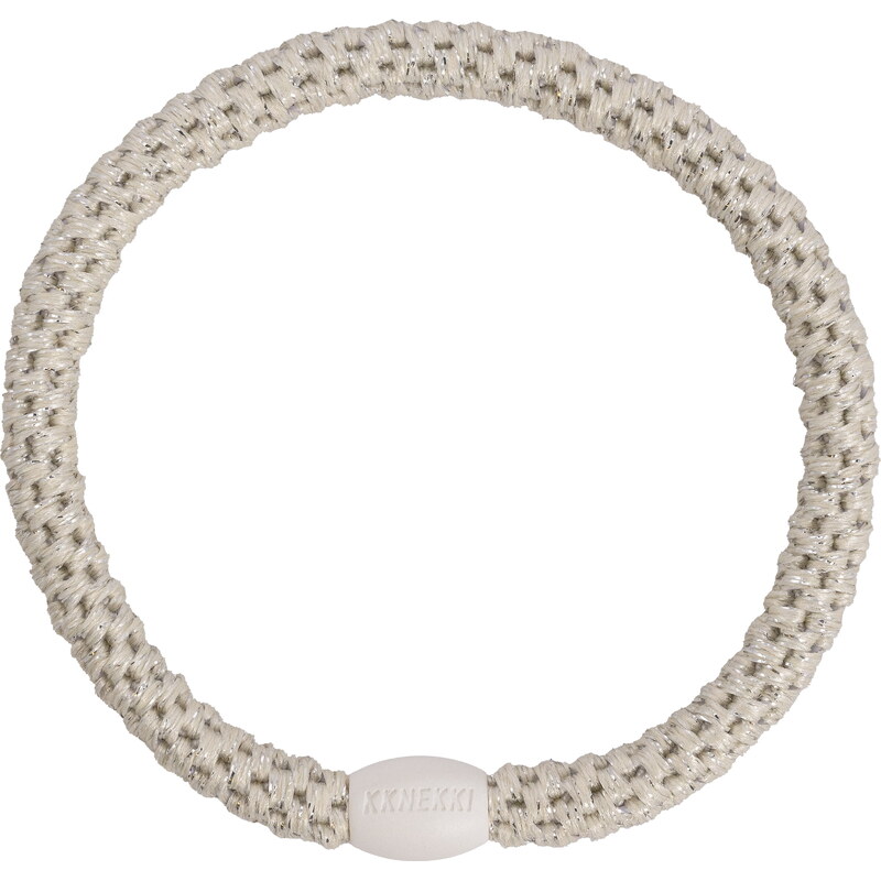 Gumička do vlasů Kknekki Slim Ivory Glitter