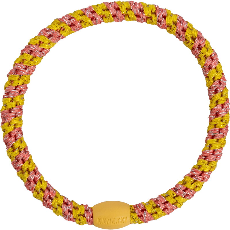 Gumička do vlasů Kknekki Slim Coral Glitter Stripe