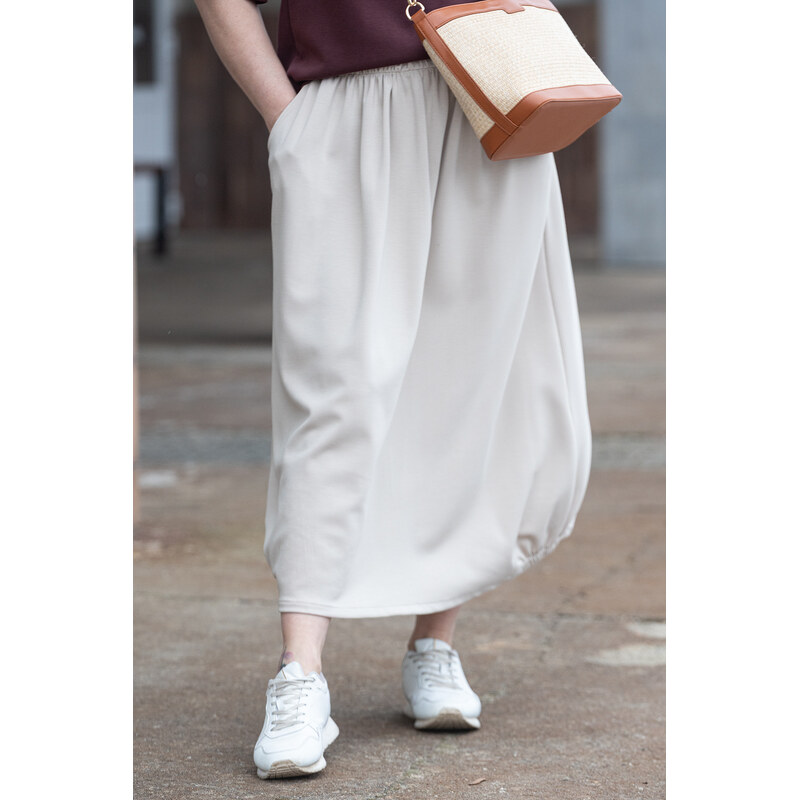 Italy fashion Dlouhá sukně MARGARET Barva: Latte, Velikost: UNI: M-XL 112774736