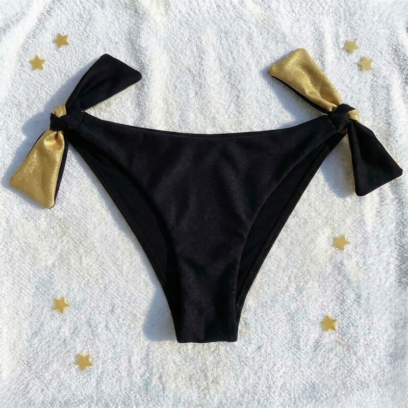 Sparkle*Me zlato černé lesklé kalhotky k plavkám - třpytivé bokové 107950149