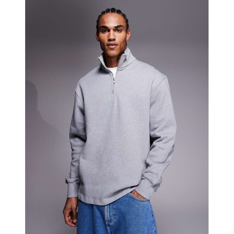 ASOS DESIGN oversized heavyweight quarter zip sweatshirt with