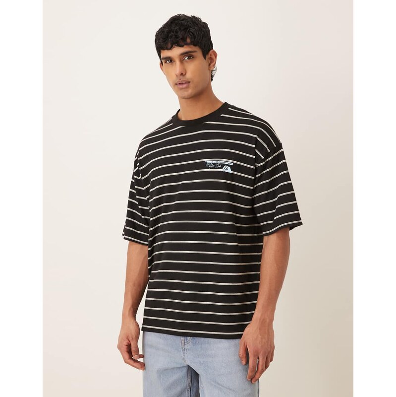 ASOS DESIGN oversized t-shirt with archive graphic in black