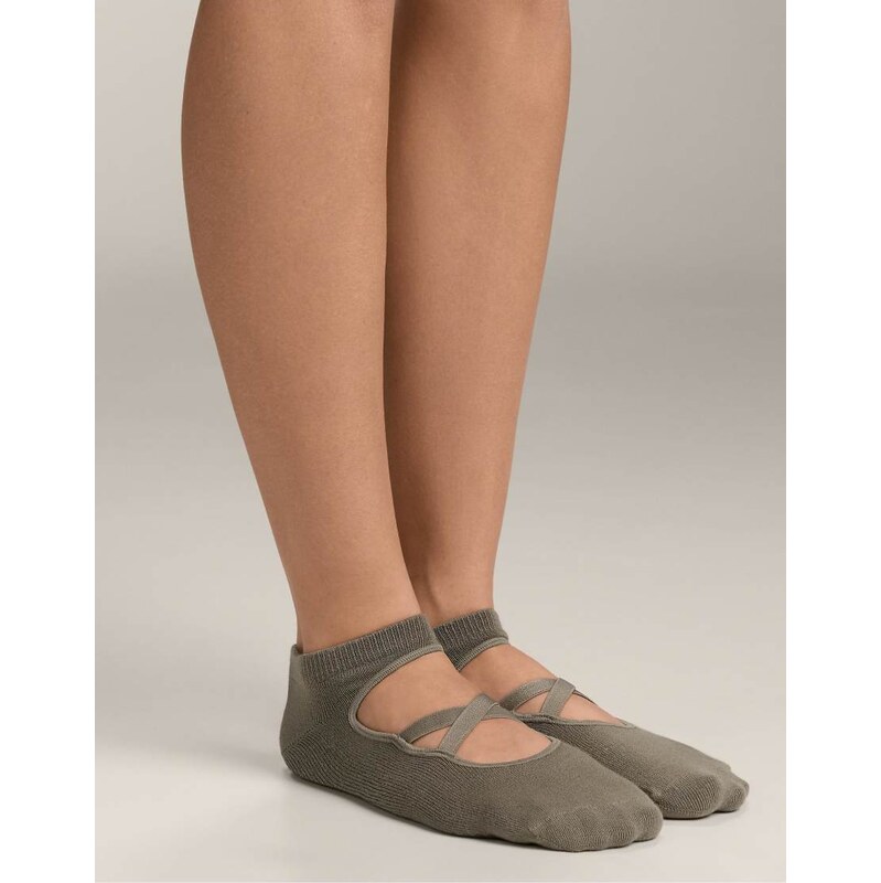 OYSHO 2 pairs of cotton blend yoga and pilates socks with crossover 112778589