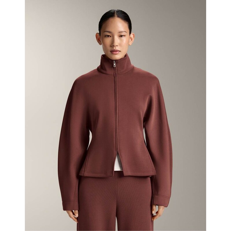 OYSHO Fitted waist jacket with brushed modal in mauve-Copper 112778602