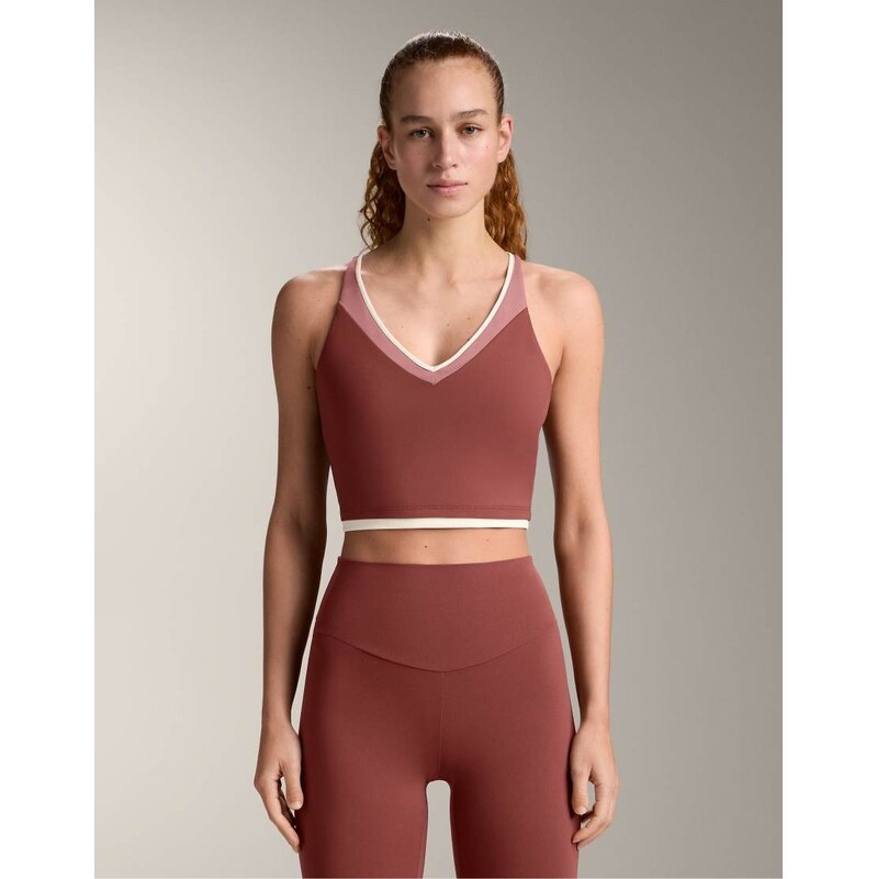 OYSHO Comfortlux block tank top in mauve-Copper