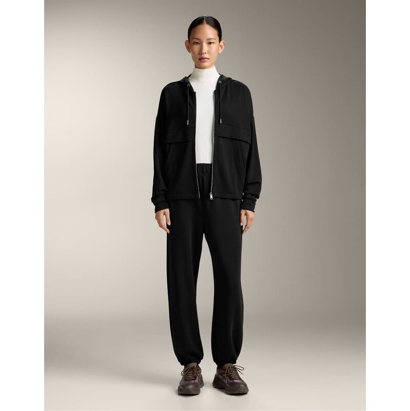 OYSHO Soft-touch modal zip-up sweatshirt in black 112778655
