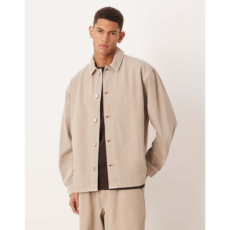ASOS DESIGN co-ord oversized long sleeve denim shirt in washed
