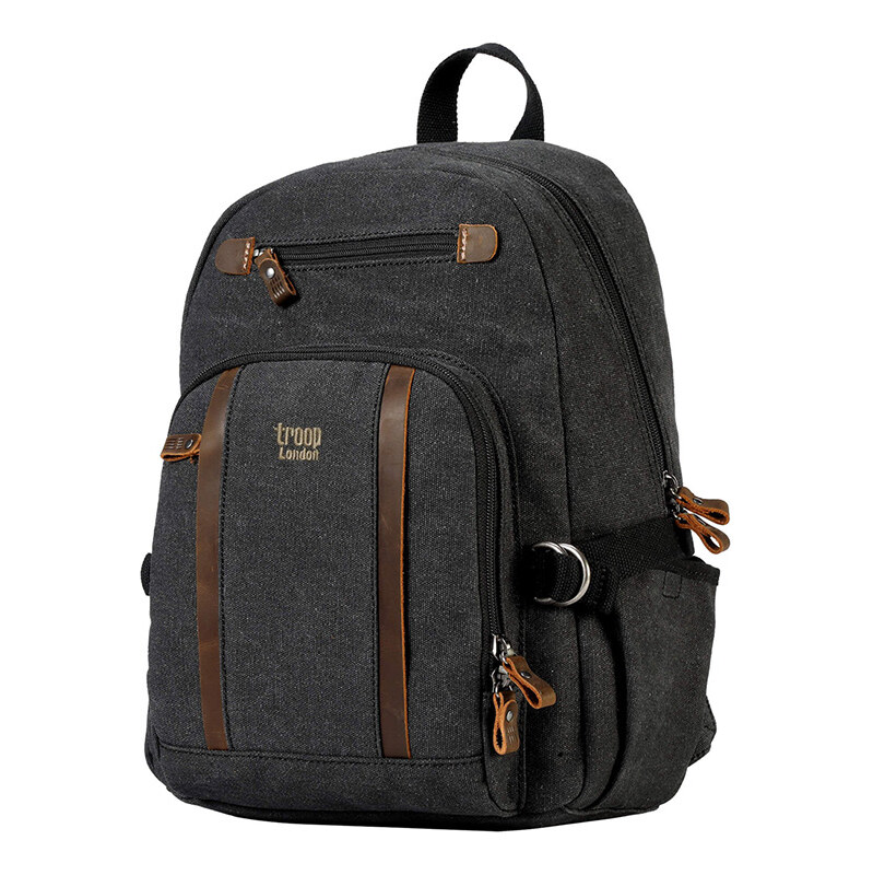 Troop London Značkový středně velký městský batoh černý (GTB828)