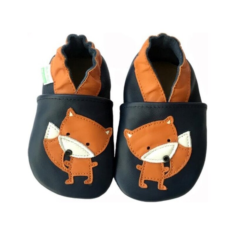Hopi Hop kožené BAREFOOT capáčky Lišáček modrý