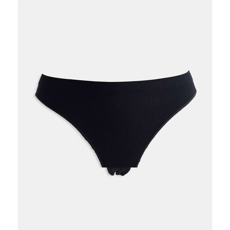 ONLY 3 pack ribbed seamless thong in black