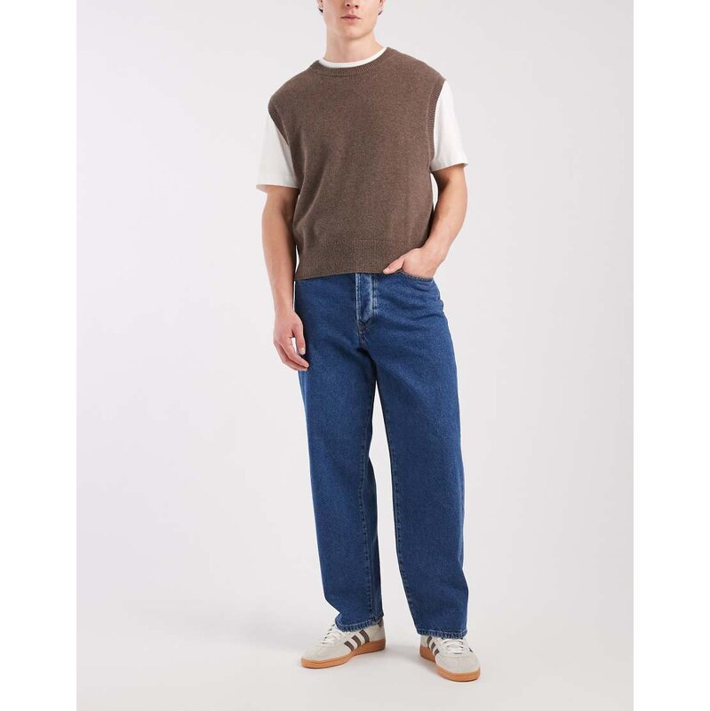 ONLY & SONS loose fit jeans in dark blue wash