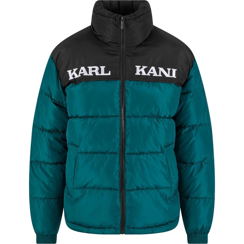 Karl Kani Přechodná bunda Retro Essential smaragdová / černá /