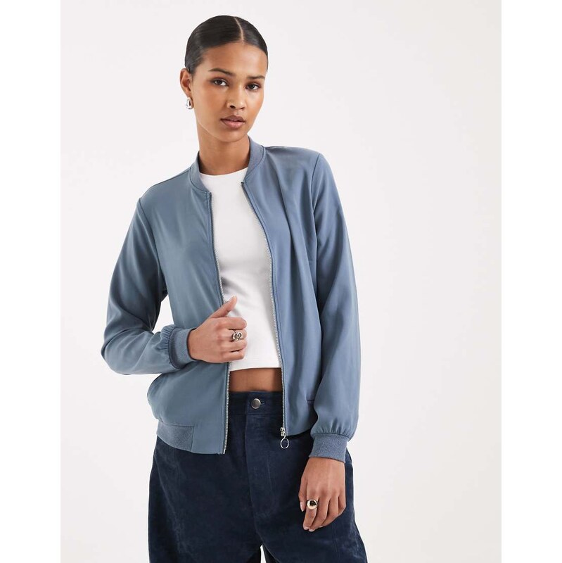 Vero Moda lightweight zip front bomber jacket in china blue 115517127