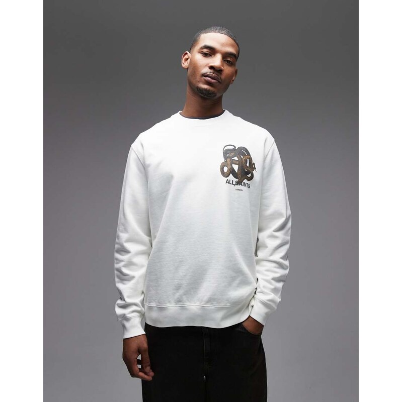 AllSaints Reticulate sweatshirt in chalk white