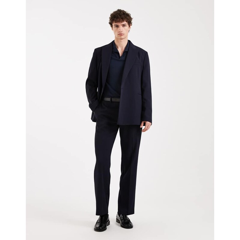 ASOS DESIGN straight suit trousers in navy