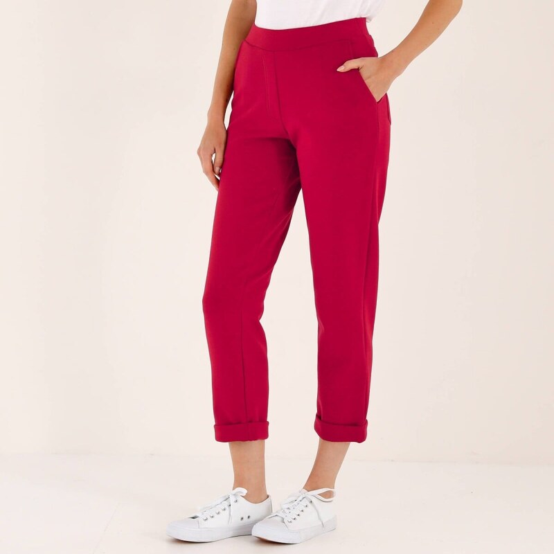 Blancheporte 7/8 kalhoty s ohrnutím malinová 112785619