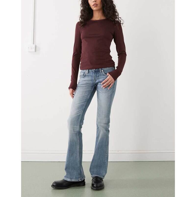 Weekday Hour flared jeans in light blue wash