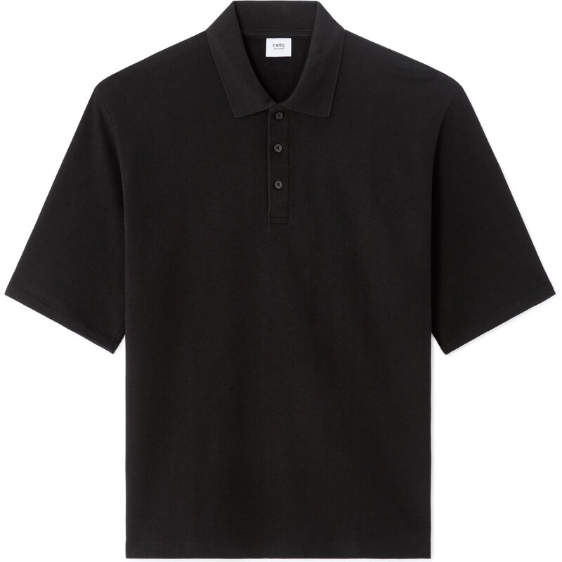 Černé oversize polo triko Celio