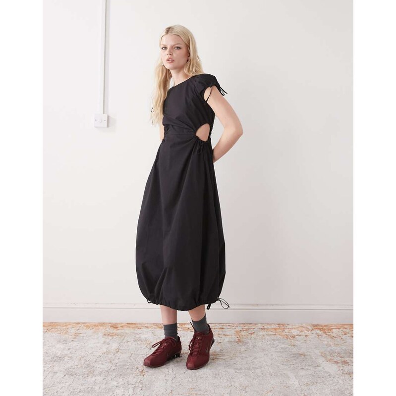 COLLUSION channel detail cut out maxi dress in black 112794006