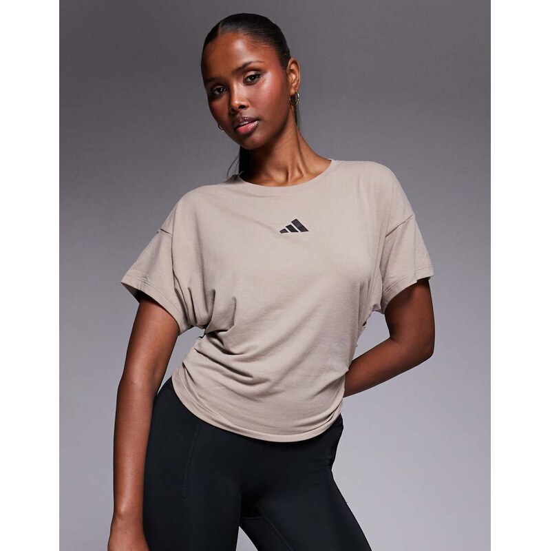 adidas performance adidas Training Power twist back t-shirt in chalky 115735036