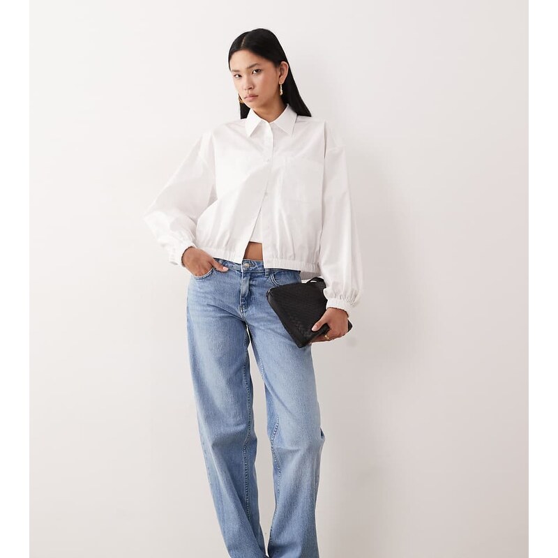 JDY Tall Katie low waist straight leg jeans in light blue 115524849