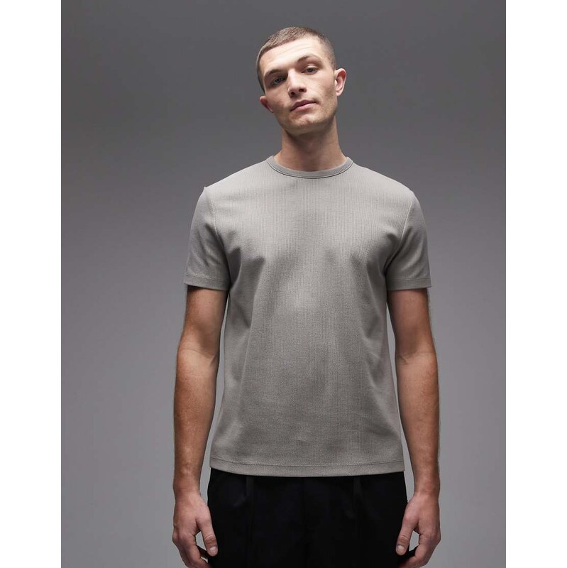 ARKET pure cotton premium texture t-shirt in grey