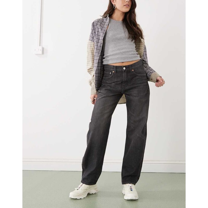 Weekday Nebula cocoon jeans in chelsea black
