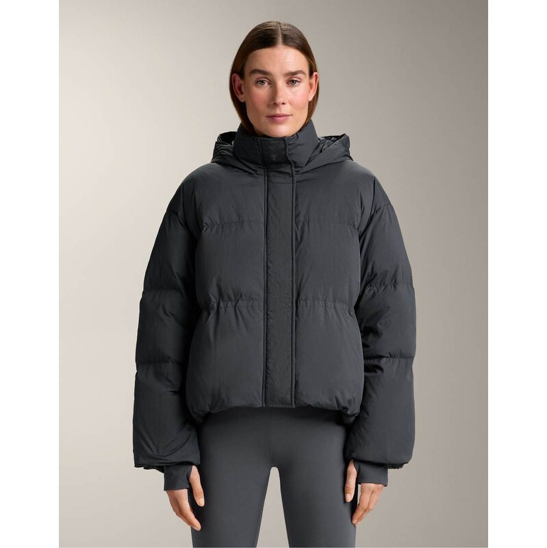OYSHO Short 100% down puffer jacket in grey 112794091
