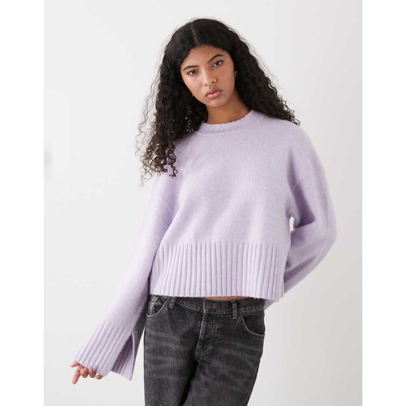 Monki oversized knit jumper in lilac-Purple 112794069
