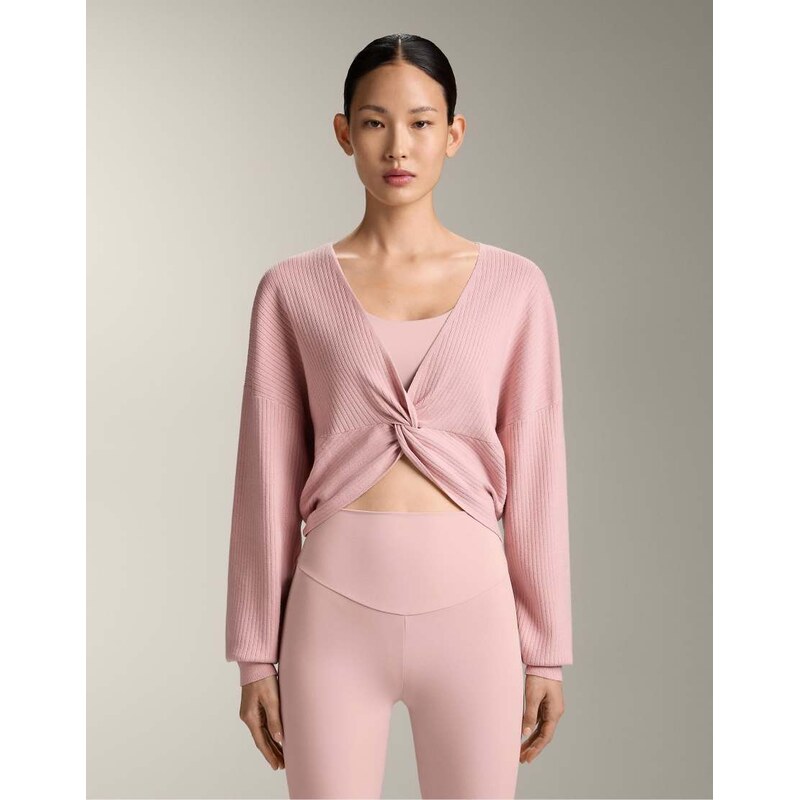 OYSHO Twist knit jumper in pale pink 112794096