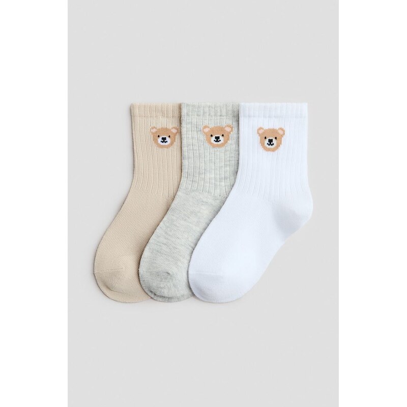 H&M - Ponožky 3 páry - béžová 108135483
